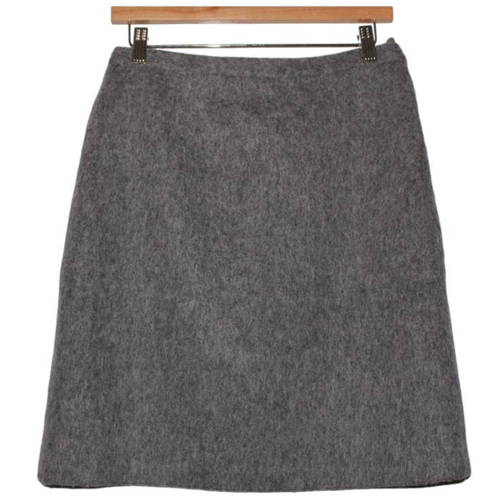 Women's J. Crew 37523 Gray Wool Fur Polyester Nylon Acetate Pencil Skirt Size 8
